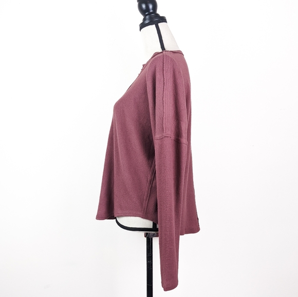 NWT Blu Pepper Dark Dusty Rose Long Sleeve Tee - Picture 3 of 5